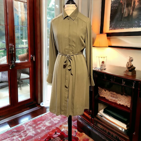 Beautiful Nanette Lepore Rayon Dress. Khaki Green. Super Soft Sz8 - Picture 13 of 15
